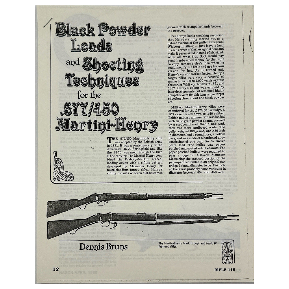 Martini Henry Guns & Ammo - Canada Brass - 