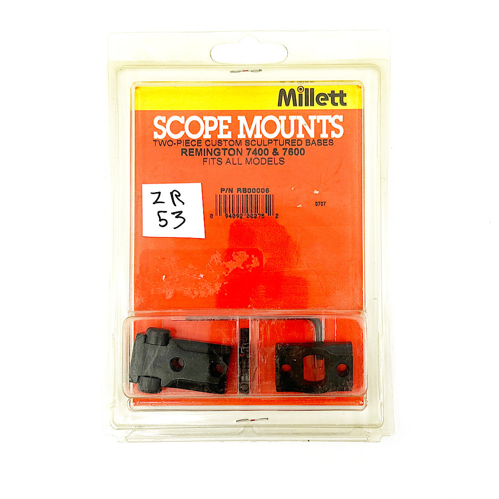 Millet RS00006 Turn In Blued Base set for Rem 7400 & 7600 - Canada Brass - 