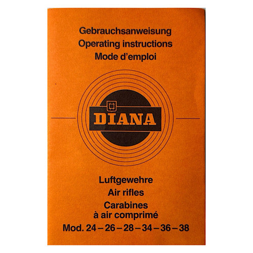 Diana Owner's Manual for mod 24, 26, 28, 34, 36-38