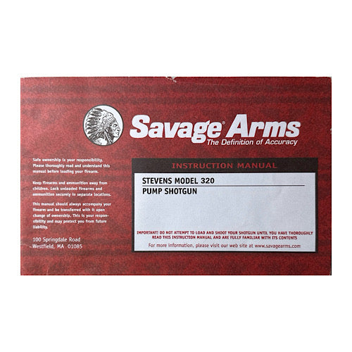 Stevens Model 320 Pump Shotgun Owner's Manual