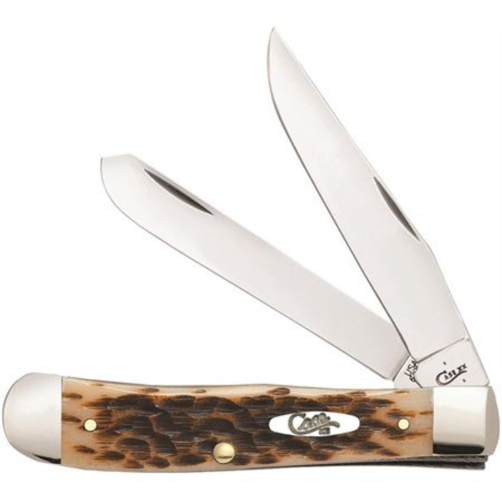 Case Amber Bone Peach Seed Jig Trapper - Canada Brass - 