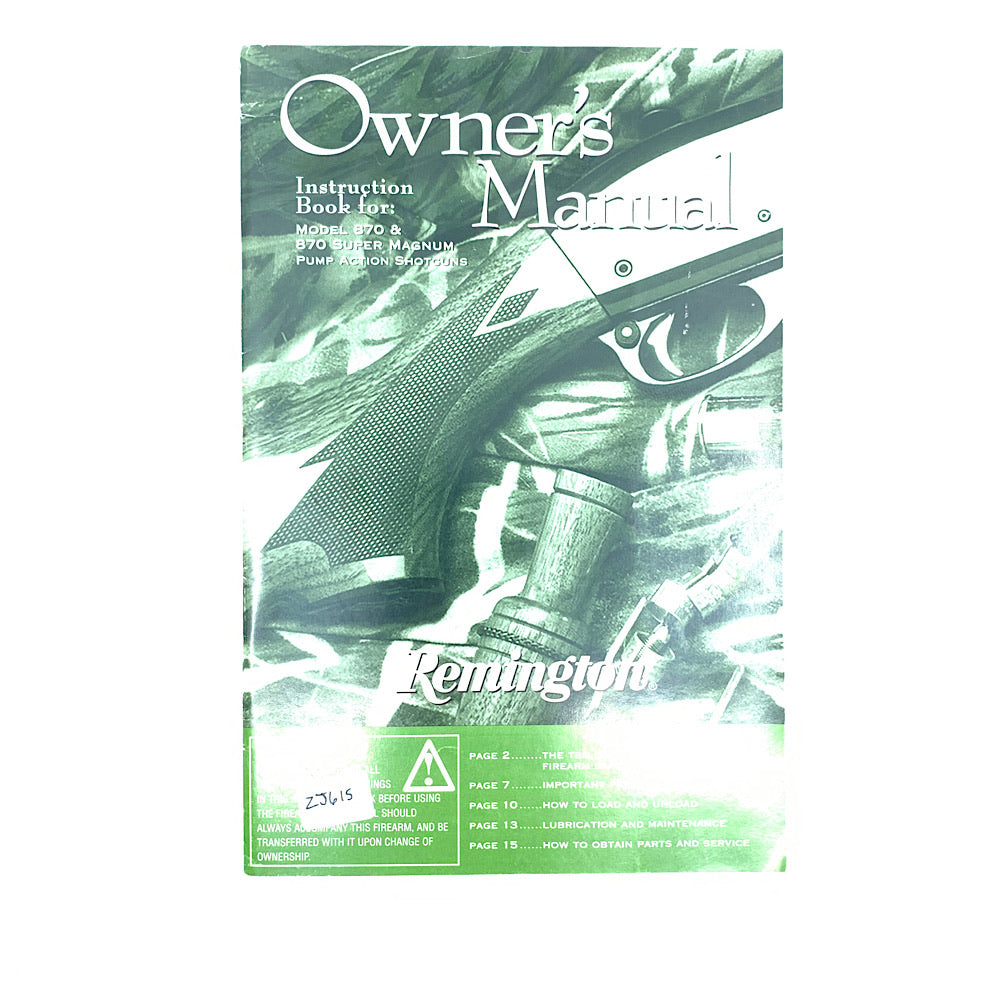 Remington Owner's Manual Instruction Book for: Models 700, Seven, 710 &amp; 673 Bolt Action Centerfire Rifles