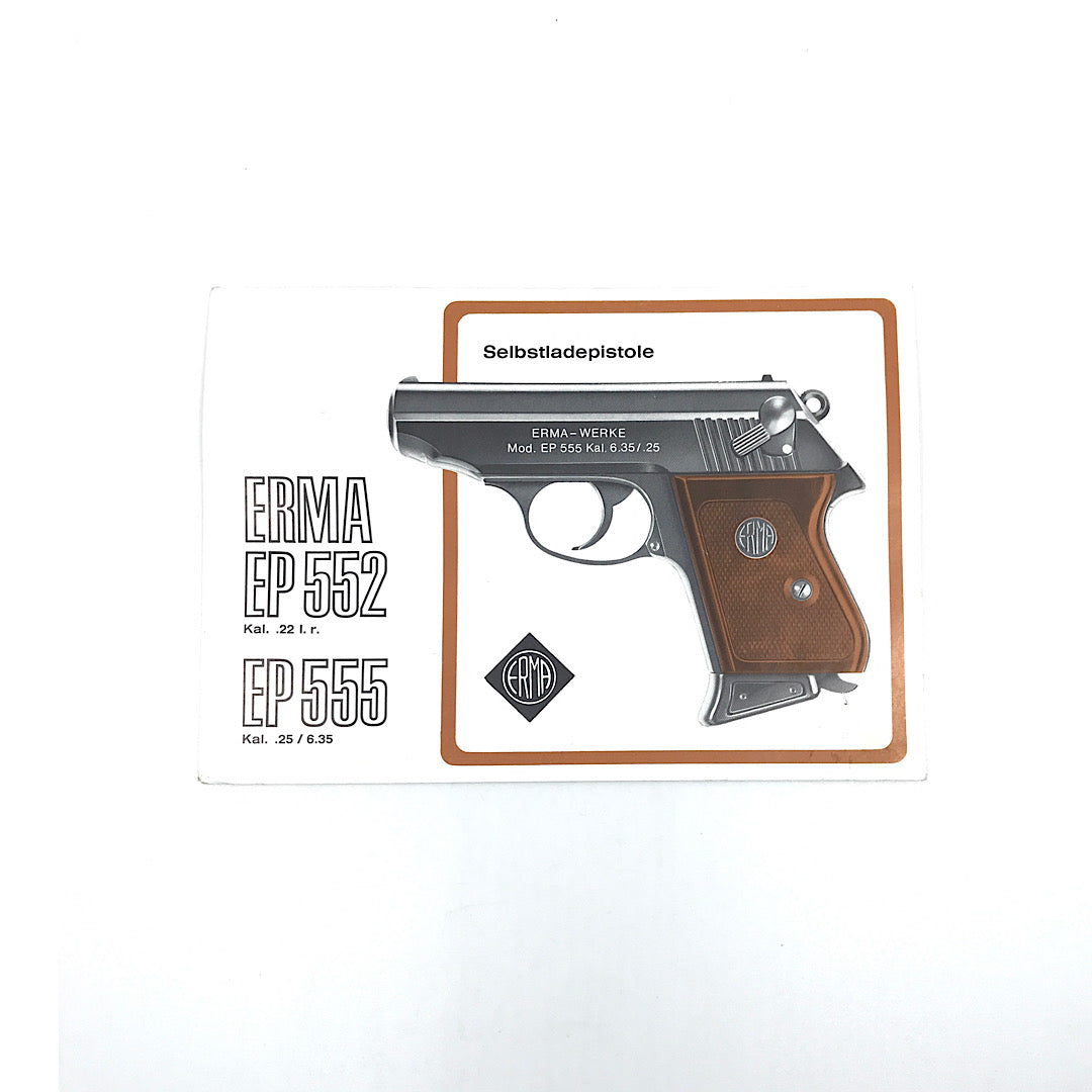 Erma EP 552 & E P555 Pistol Manual with parts schematic