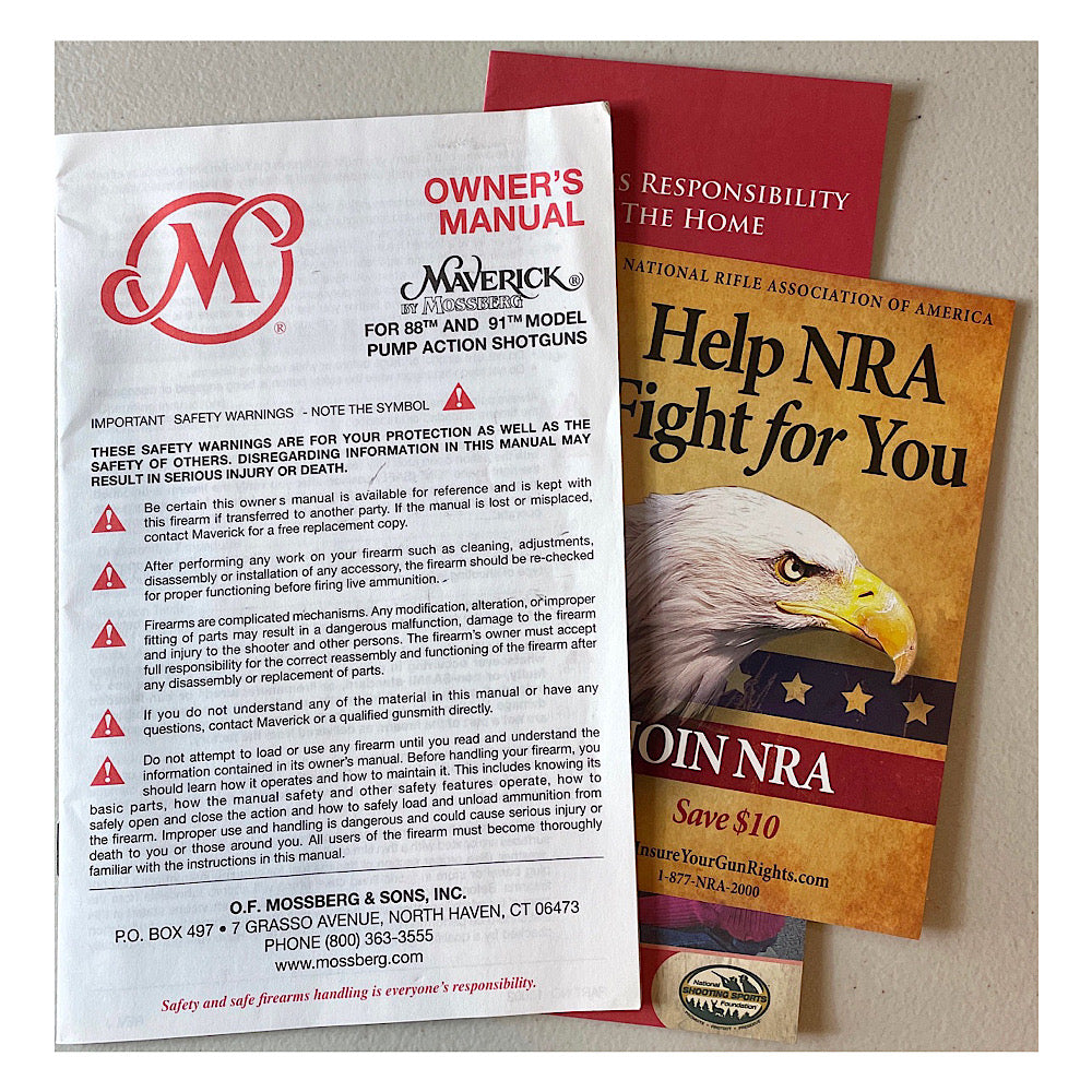 Mossberg Maverick for 88 and 91 Model Pump Action shotguns Owner's manual - Canada Brass - 