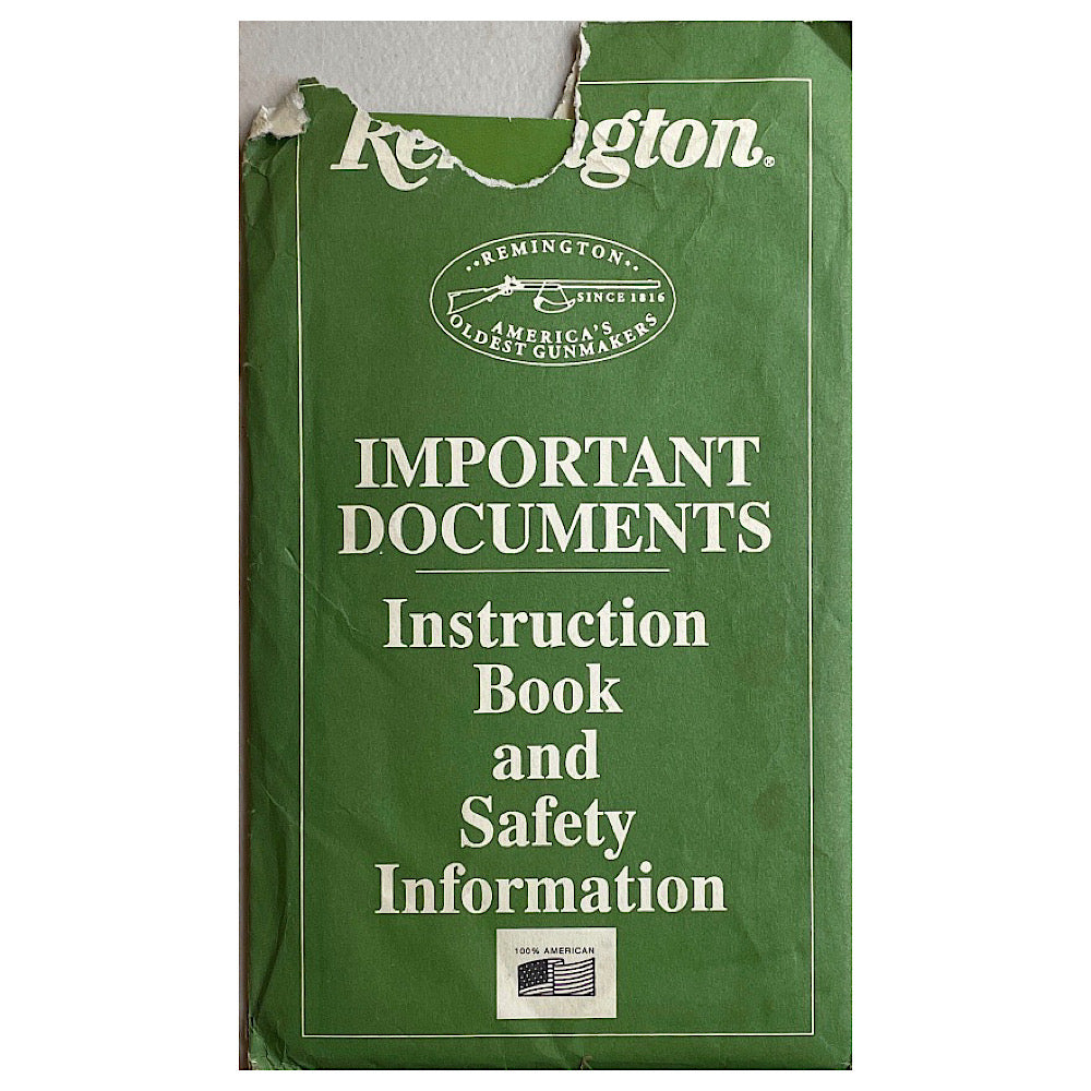 Remington Owner's Manual Model 700 SS Bolt Action Rifle still in mailing envelope - Canada Brass - 