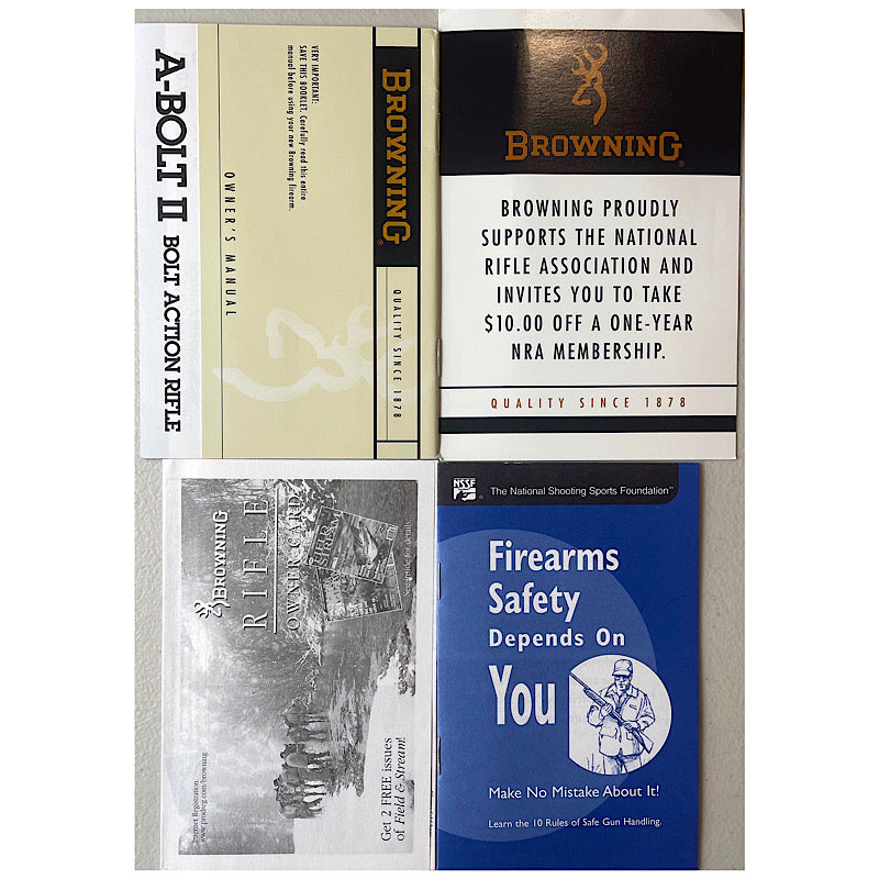 Browning A Bolt II Bolt Action Rifle Original Owner's Manual - Canada Brass - 