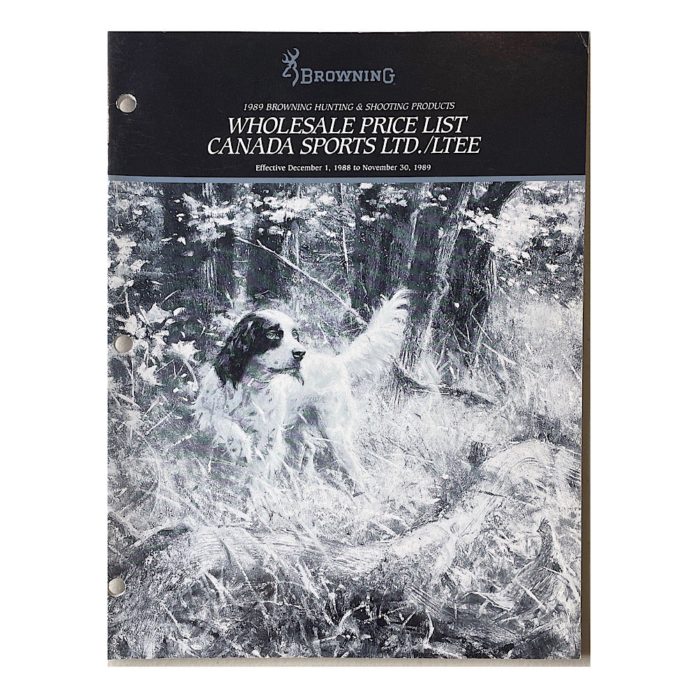 Browning 1989 Canadian Wholesale Price List (3 hole punch) - Canada Brass - 