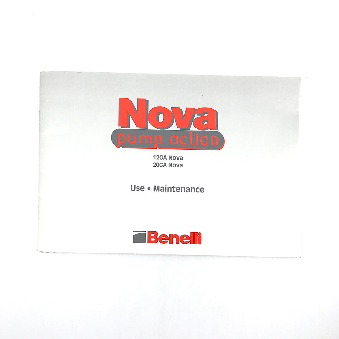 Benelli Nova Pump Action Shotgun Manual with schematic