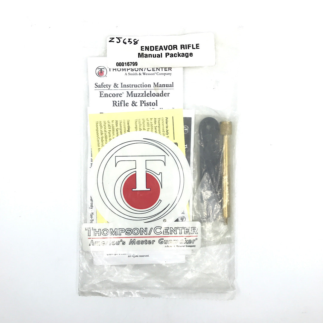 Thompson Center Encore Endeavor Rifle manual with ramrod extension 209 primer revolver & Allen wrench