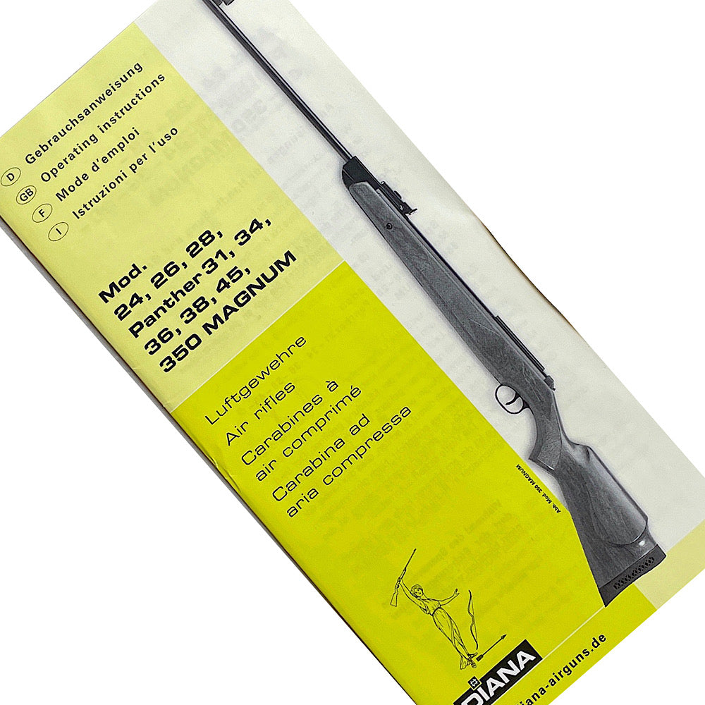 Diana Owner's Manual for Mod 24, 26, 28, Panther 31, 34, 36, 38, 45, 350 Magnum - Canada Brass - 