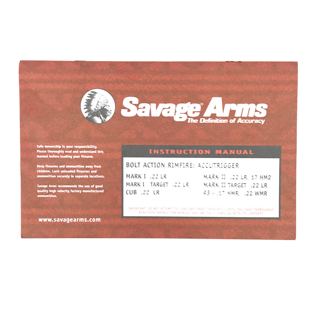 Savage MK I & MK II all models original owner’s manual