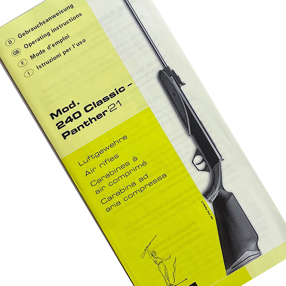 Diana Owner's Manual for 240 Classic Panther 21 - Canada Brass - 