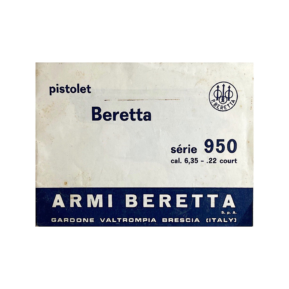 Beretta Owner's Manual series 950 cal. 6,35- .22 16 pgs French version - Canada Brass - 