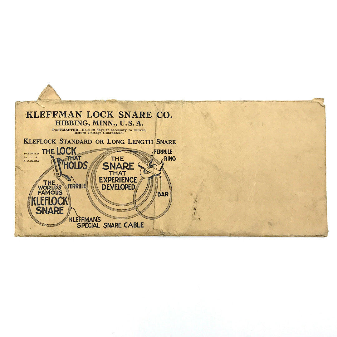 Original Kleffman Lock Snare Co. 1930 Envelope Catalogue and Price List