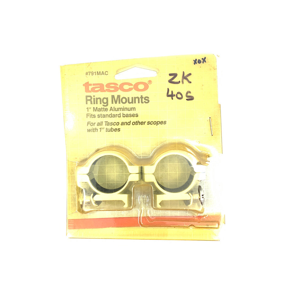 Tasco Matte Aluminium Silver 1" Scoe Ring Set Weaver Compatible